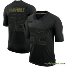 Youth Kansas City Chiefs Creed Humphrey Black Authentic 2020 Salute To Service Kcc216 Jersey C1489